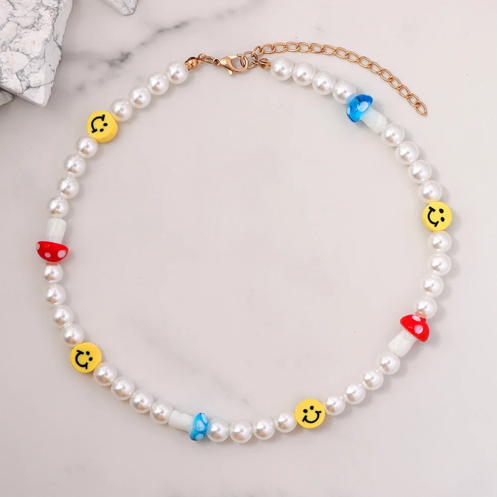 Smile Pearl Acrylic Fruit Heart Beads