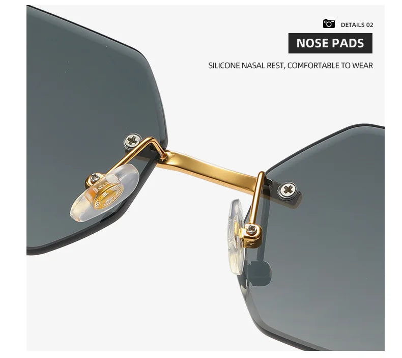 Rimless Designer Eyewear UV400 Shades