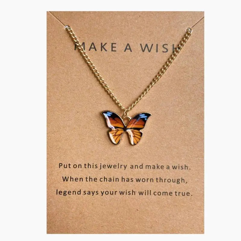 Butterfly Colorful Simple Pendant Choker Chain