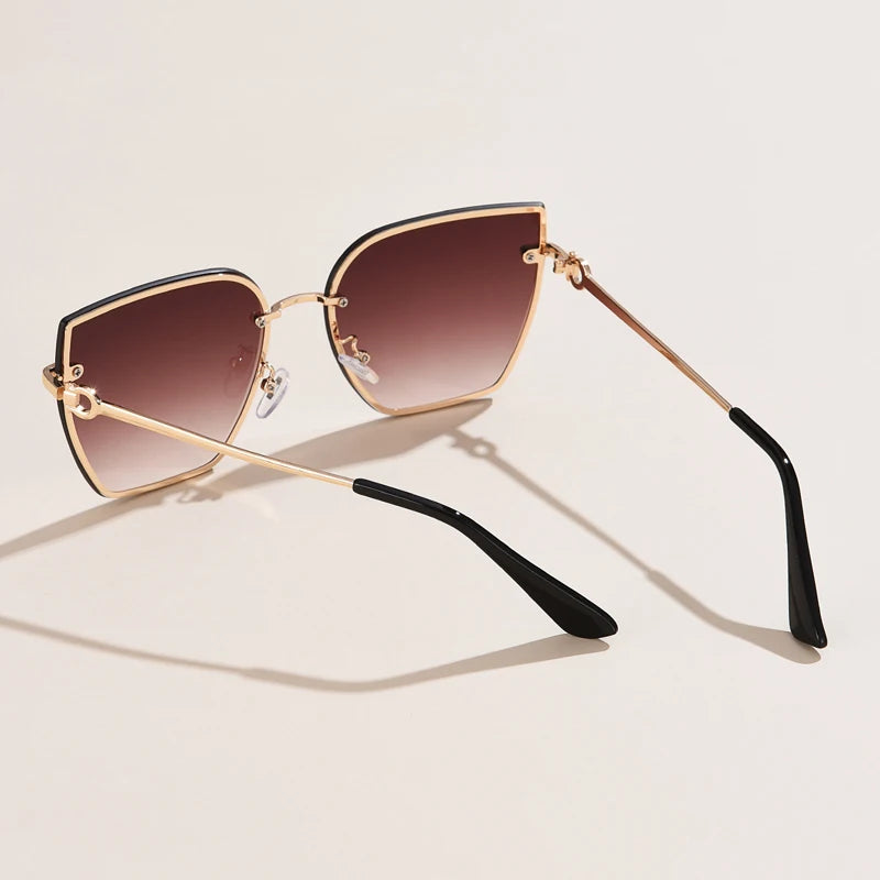 Cat Eye Rimless Gradient Sunglasses Shade