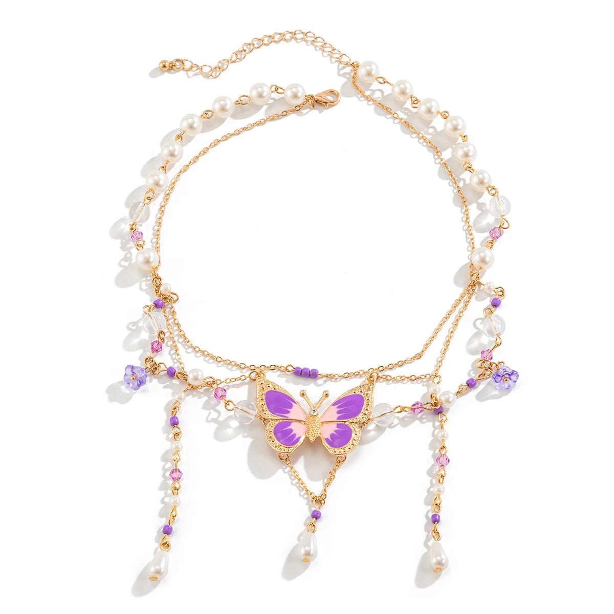 Sweet Drip Oil Butterfly Necklace Aesthetic Jewelry