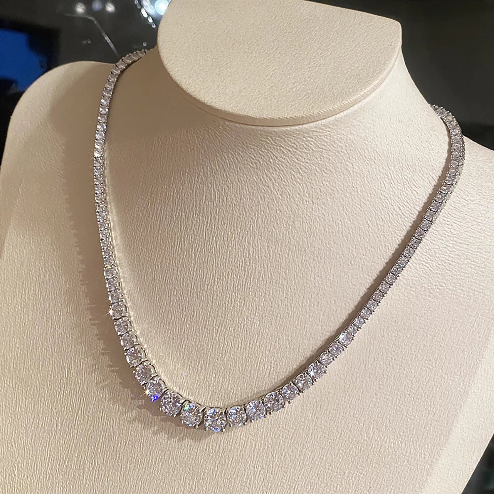 3-5mm Moissanite Diamond Necklace with Certificate 100% S925