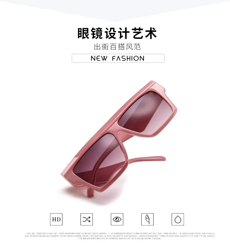 Unisex UV400 Square One-Piece Outdoor Eyeglasses