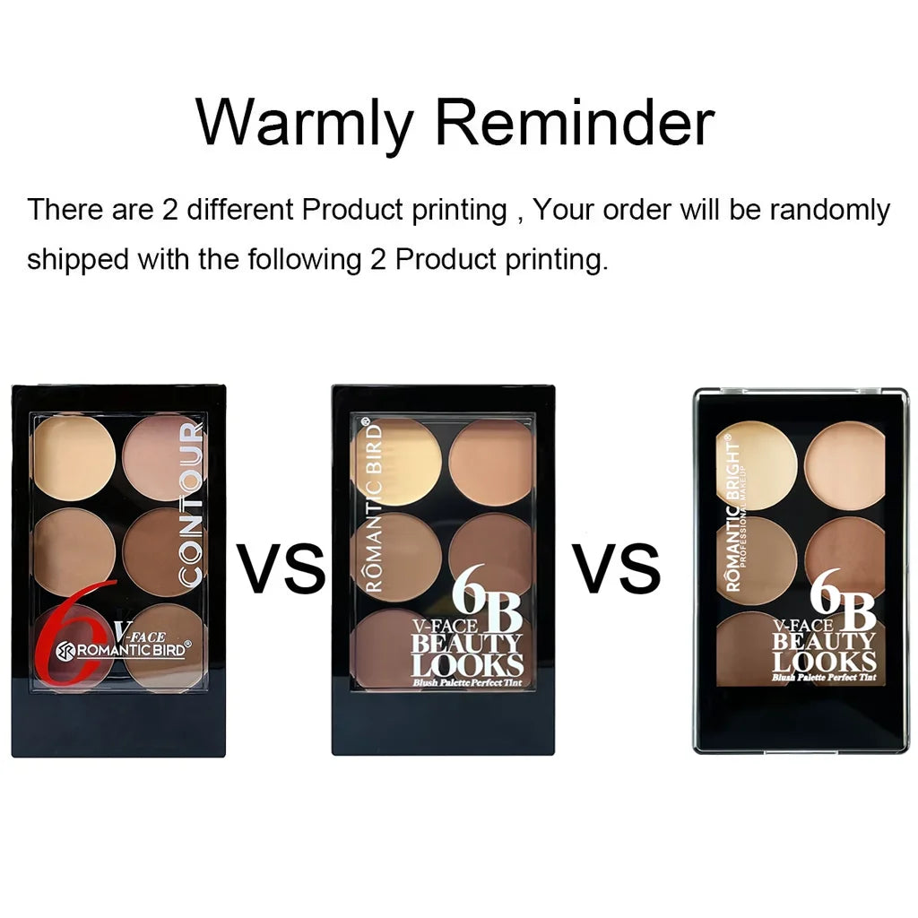 6 Colors Highlight Contouring Powder Palette