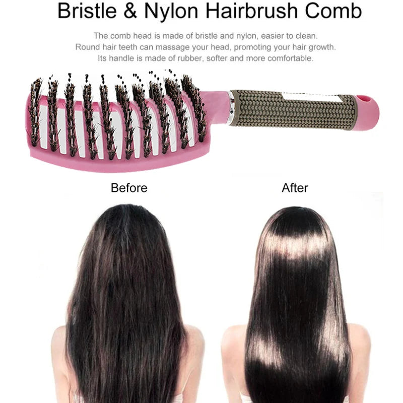 Detangler Nylon Bristle, Scalp Massage, Tangle Teaser