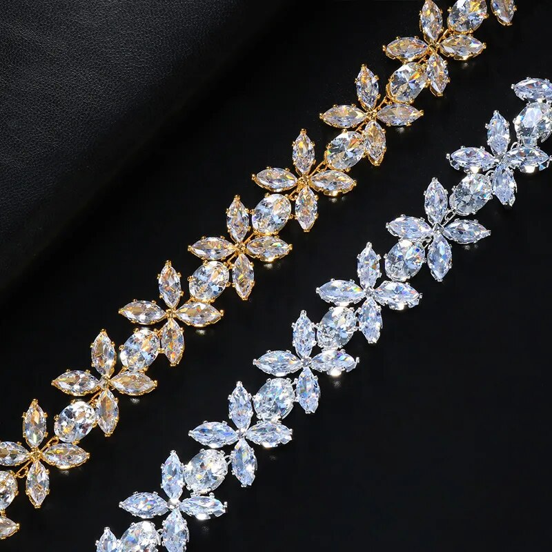 Luxury Flower Full Cubic Zircon Anklet Jewelry Gift