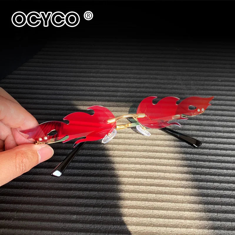 Luxury Rimless Wave Sunglasses