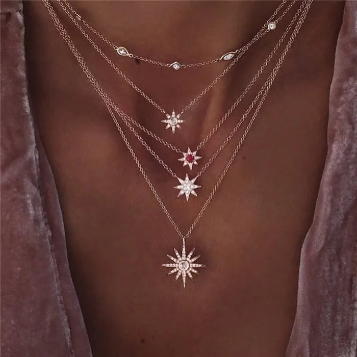 Boho Multi-element Crystal Necklaces