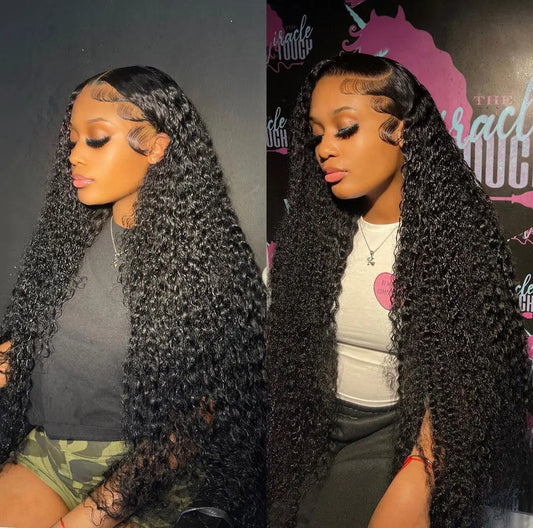 13X6 Water Wave Curly  Human Hair Wig