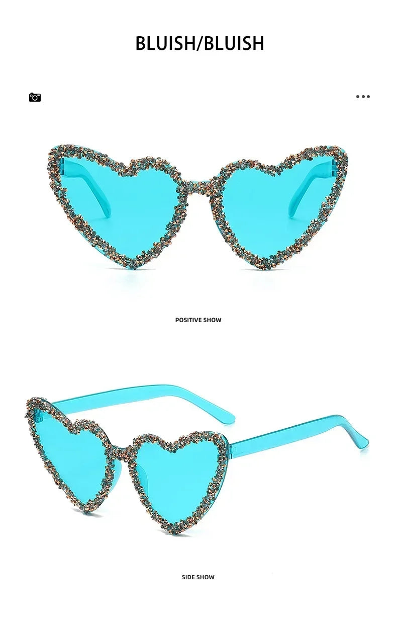 Uv400 Cute Cat Eye Rhinestone Eyeglasses