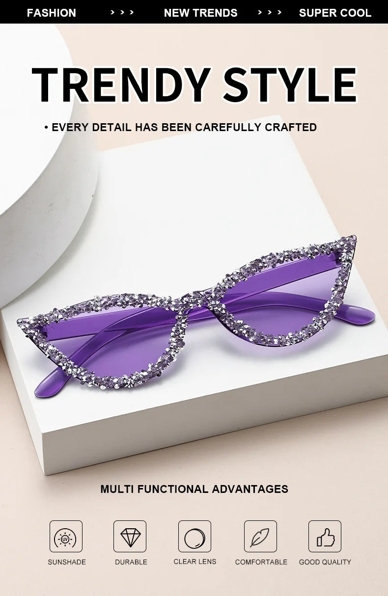 Diamond Cat Eye Trendy Sunglasses