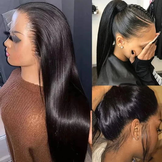250 Density | 13x6 Bone Straight | Brazilian 13x4 360 Full Lace Front Wig