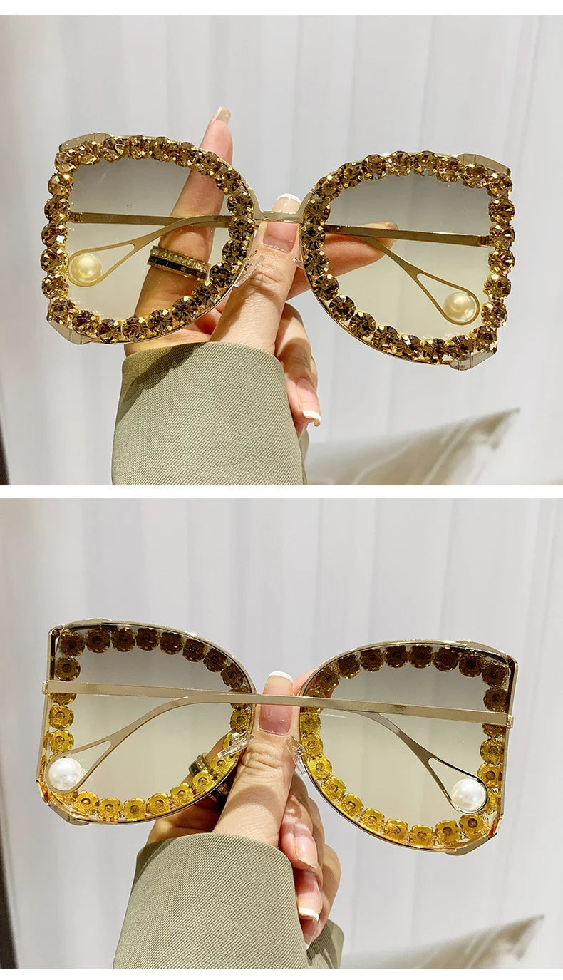 Luxury Diamonds UV400 Eyewear | European And American Style Sun Glasses