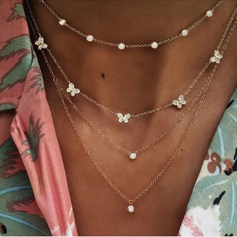 Boho Multi-element Crystal Necklaces