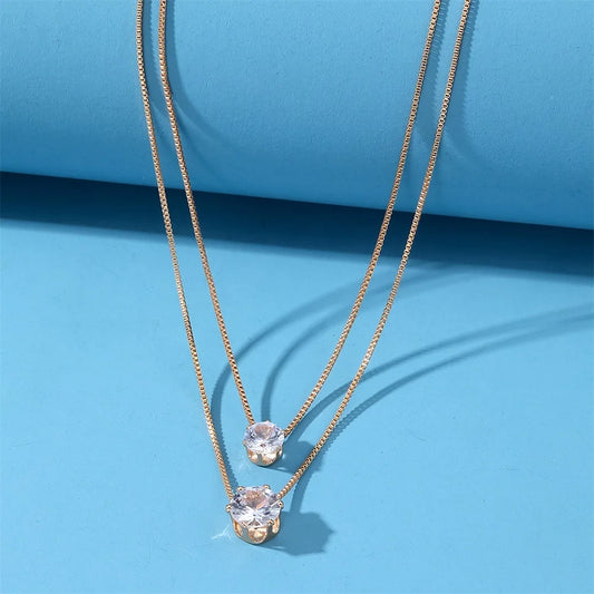 Gold Color Round Shape Crystal Pendant