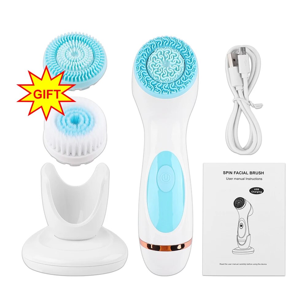 3 In 1 Skin Exfoliation Silicone Brush Cleaner