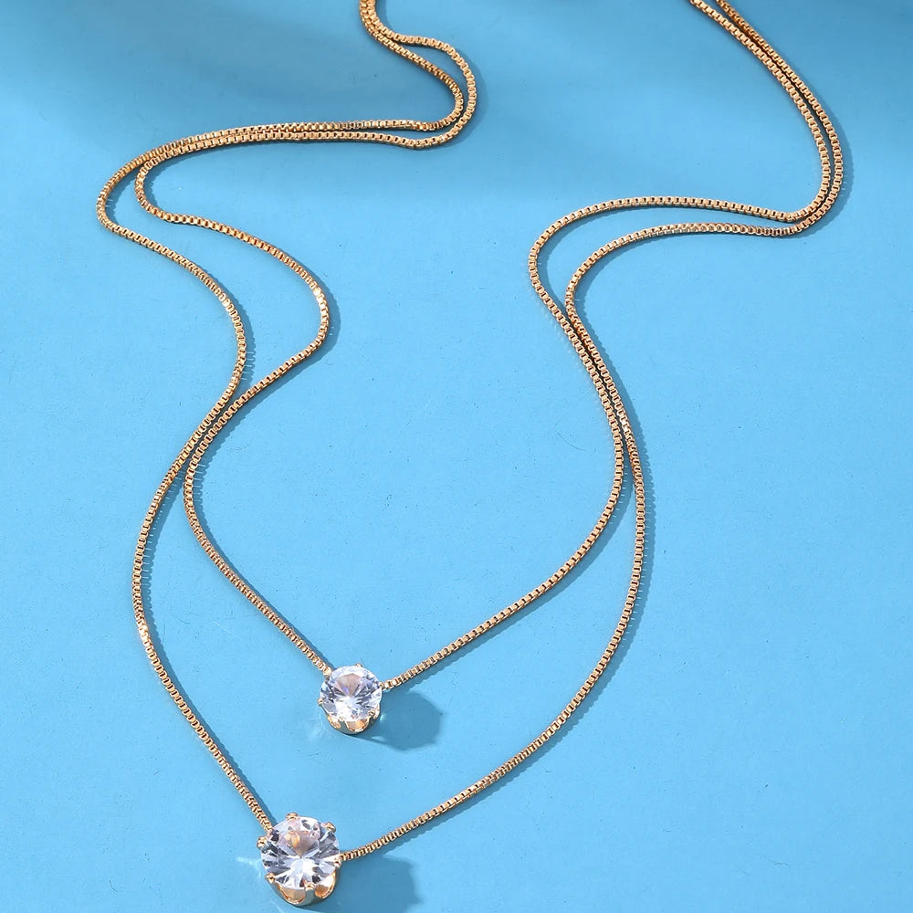 Gold Color Round Shape Crystal Pendant