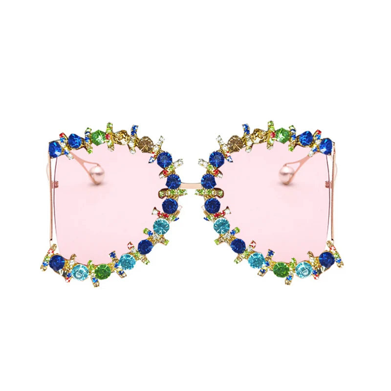 Oversized Cooling Pearl Sun Glasses