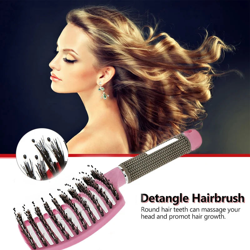 Detangler Nylon Bristle, Scalp Massage, Tangle Teaser