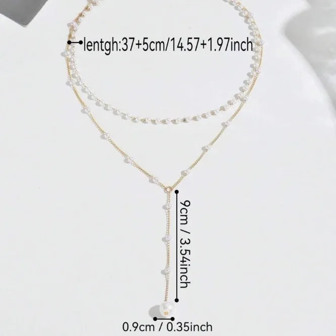 Necklaces for Women Women's Y-shaped Imitation Pearl Fringed Necklace Cadenas Para Mujer Necklacе Gifts Bijoux Accessories