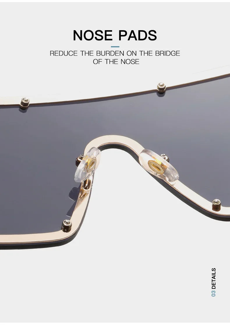One-piece Wide-rimmed Sunglasses