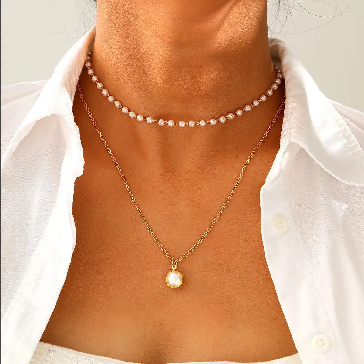 Necklaces for Women Women's Y-shaped Imitation Pearl Fringed Necklace Cadenas Para Mujer Necklacе Gifts Bijoux Accessories