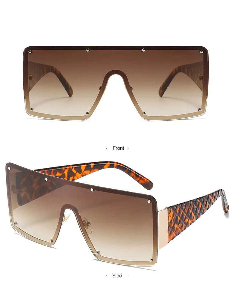 One-piece Wide-rimmed Sunglasses