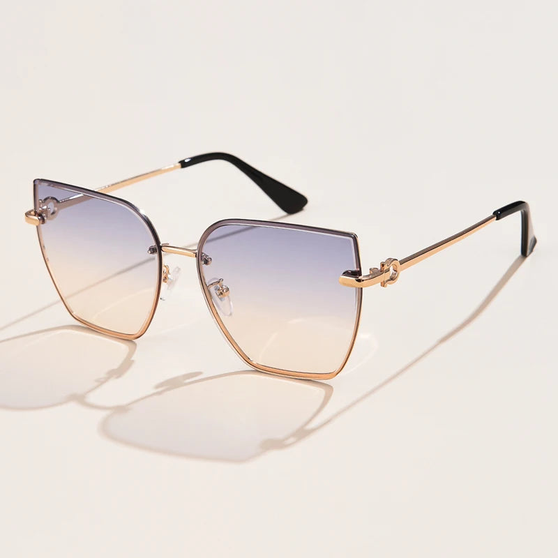 Cat Eye Rimless Gradient Sunglasses Shade