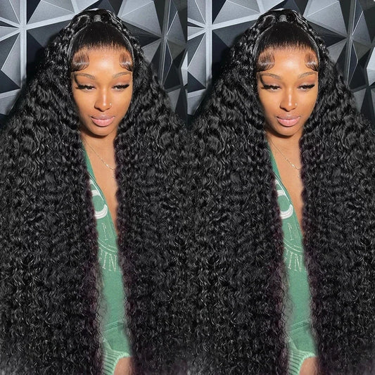 40 inch Water Wave Curly |13x6 Lace Frontal Wig