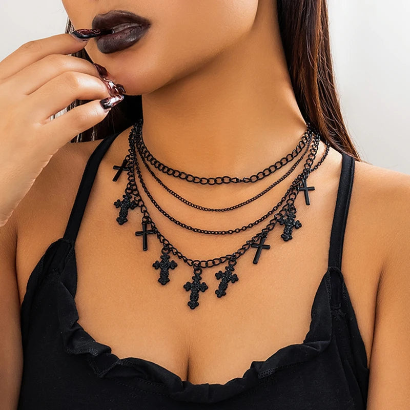 4Pcs Cross Tassel Pendant Jewelry