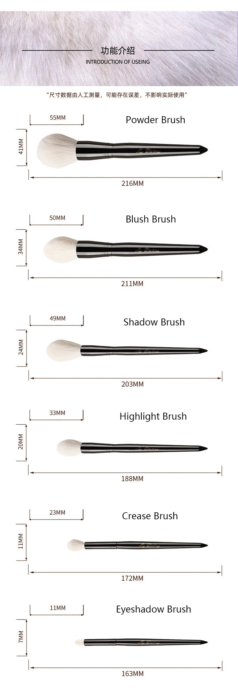 1pc Highlight Loose Blush Precision Make up brush