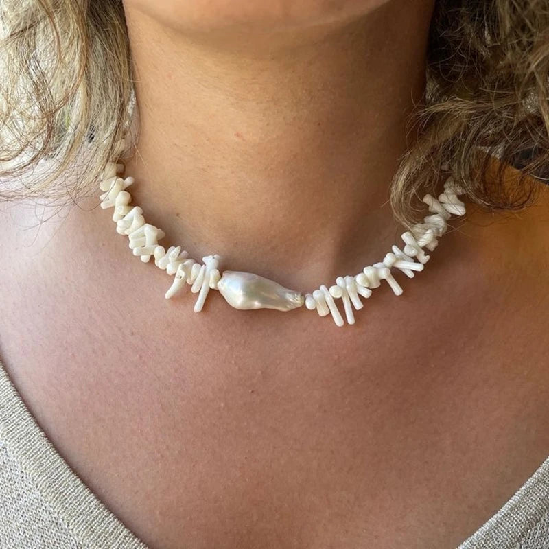 Natural Baroque Pearl Pendant Necklace