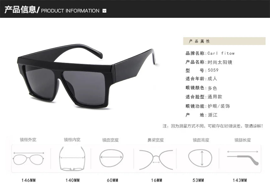 Unisex UV400 Square One-Piece Outdoor Eyeglasses