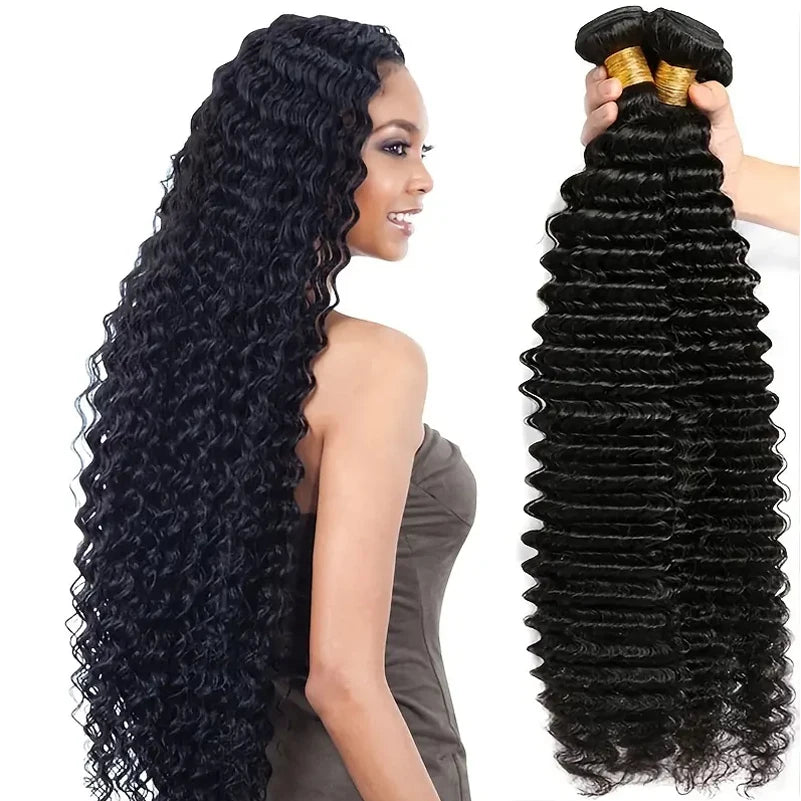 Brazilian 100% Human Hair|  Curly 4 Bundles Extensions
