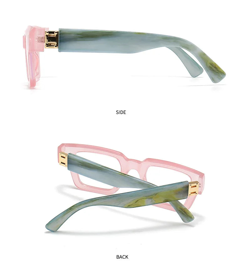 Square Candy Color Clear Gradient Eyewear