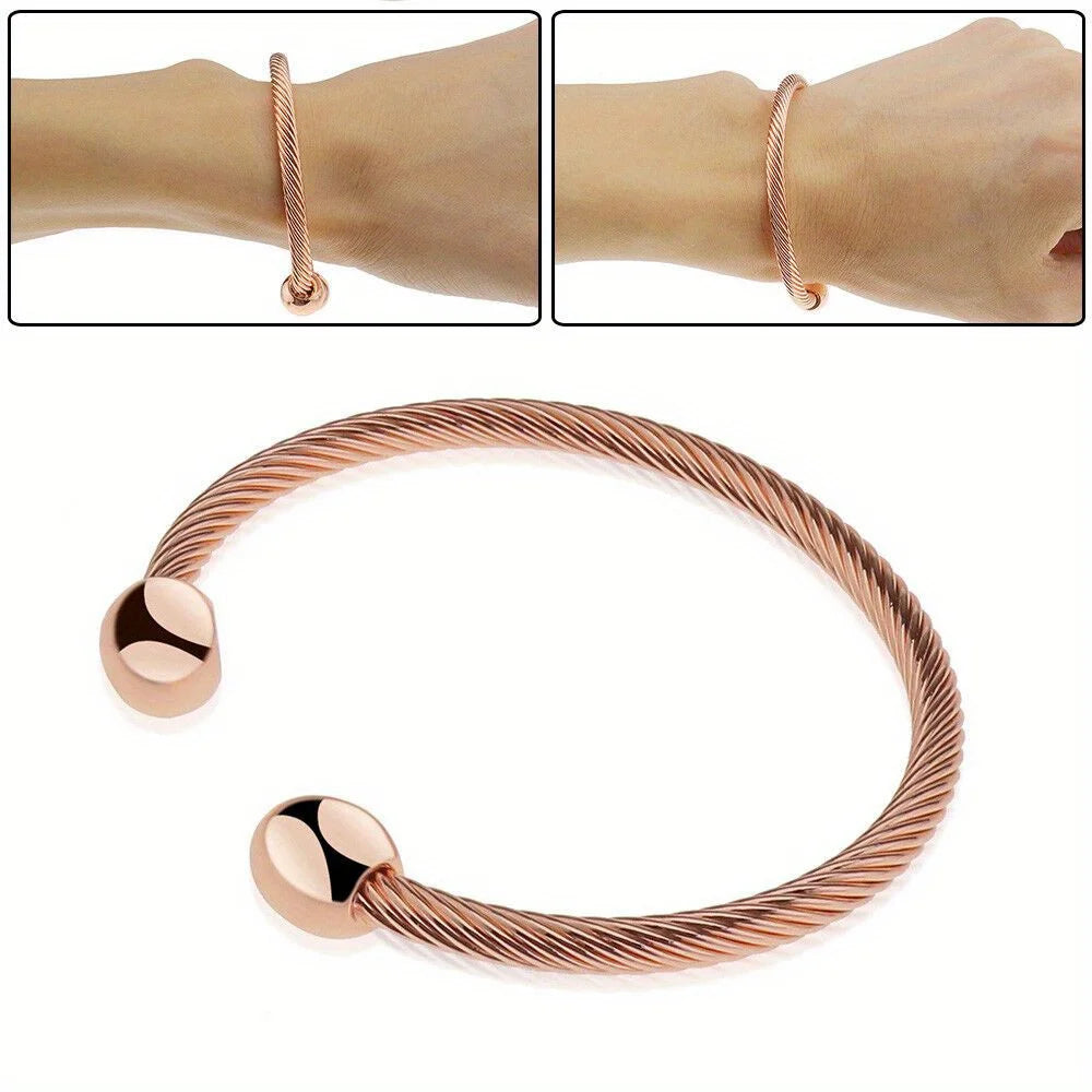 Magnetic Copper Bracelet Cuff Gold
