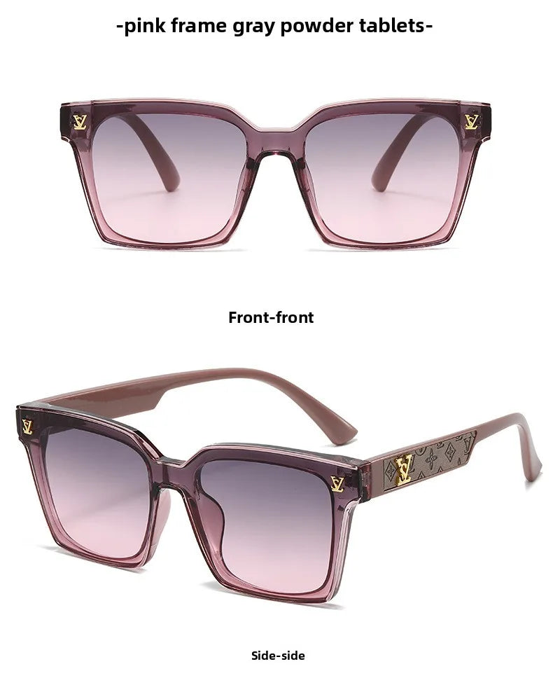 New Square Unisex Leather Sunglasses