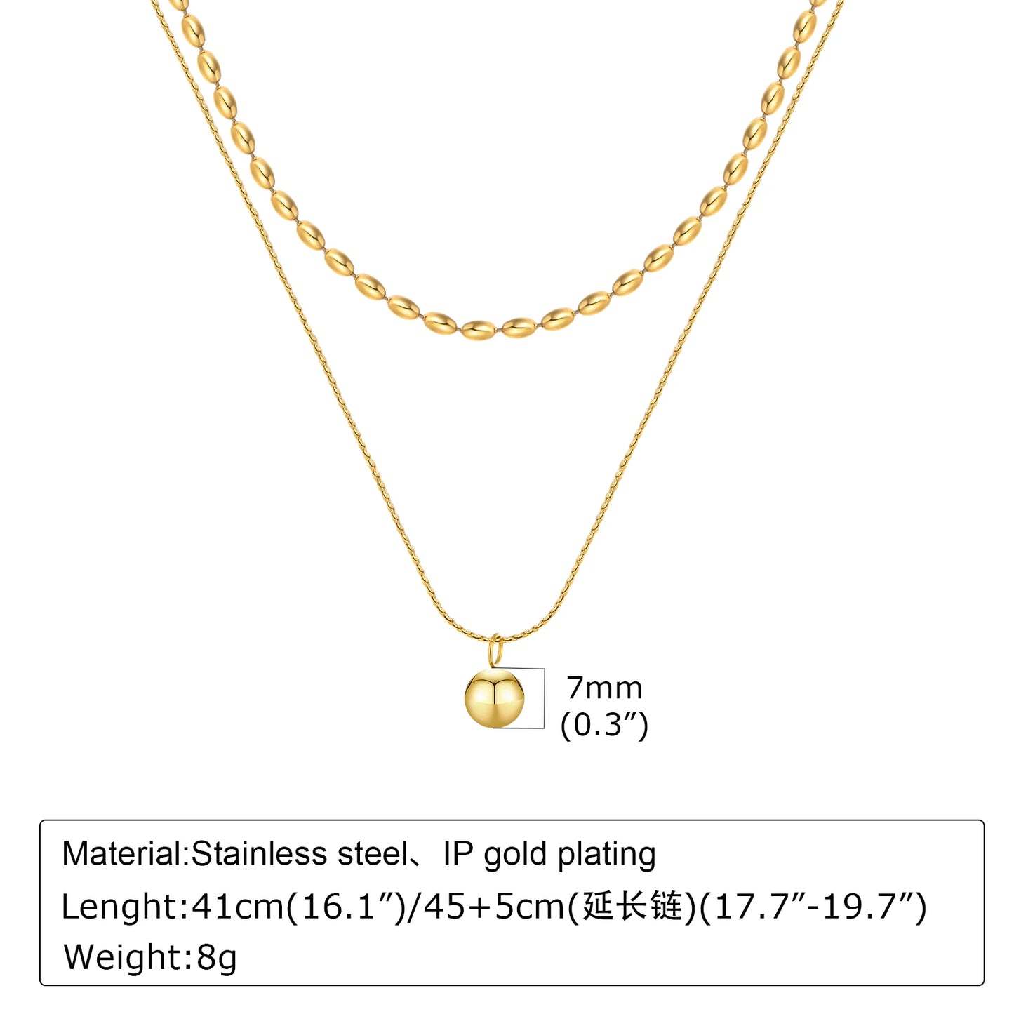 Gold Plated Lariat Necklace Double Layered