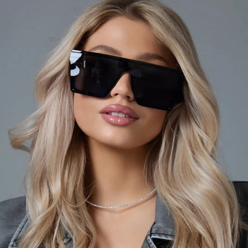 Oversized Flattop Square Sunglasses