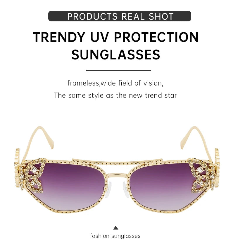 Cat Eye Rhinestone Eyewear-UV400