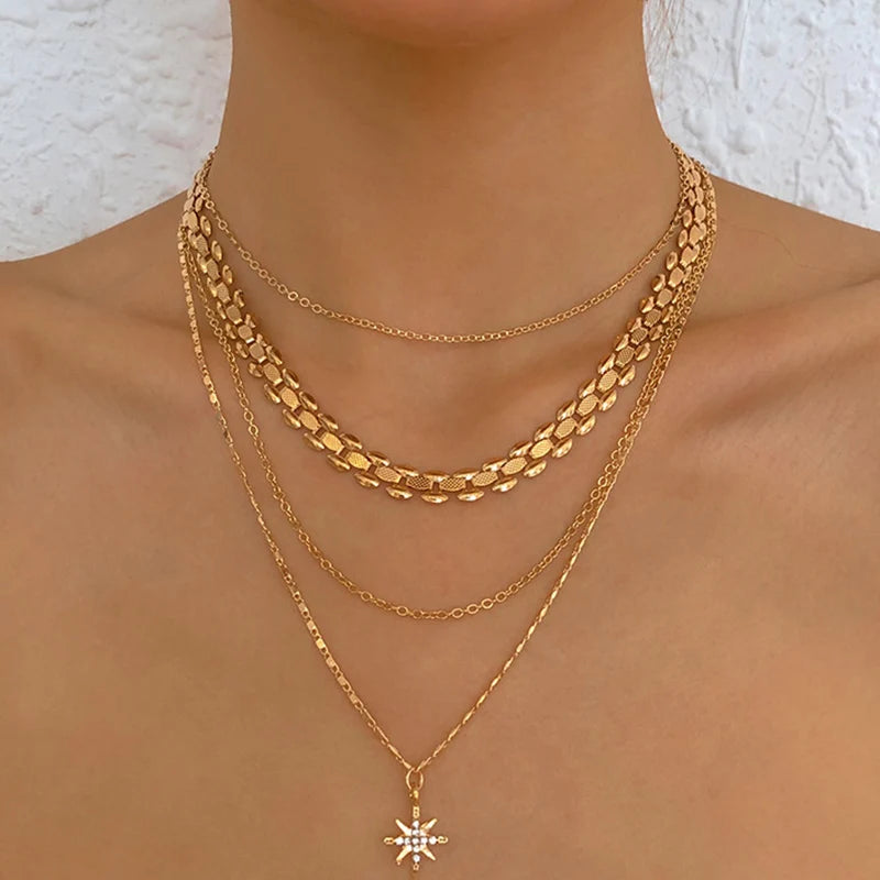Crystal Star Pendant Necklaces