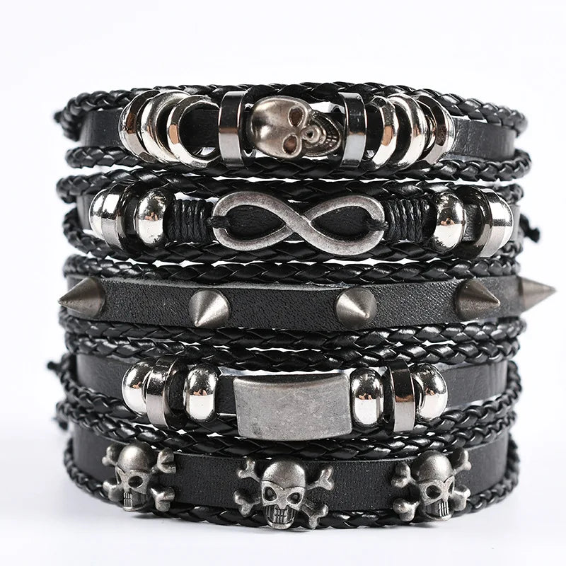 Adjustable Leather Set viking bracelet