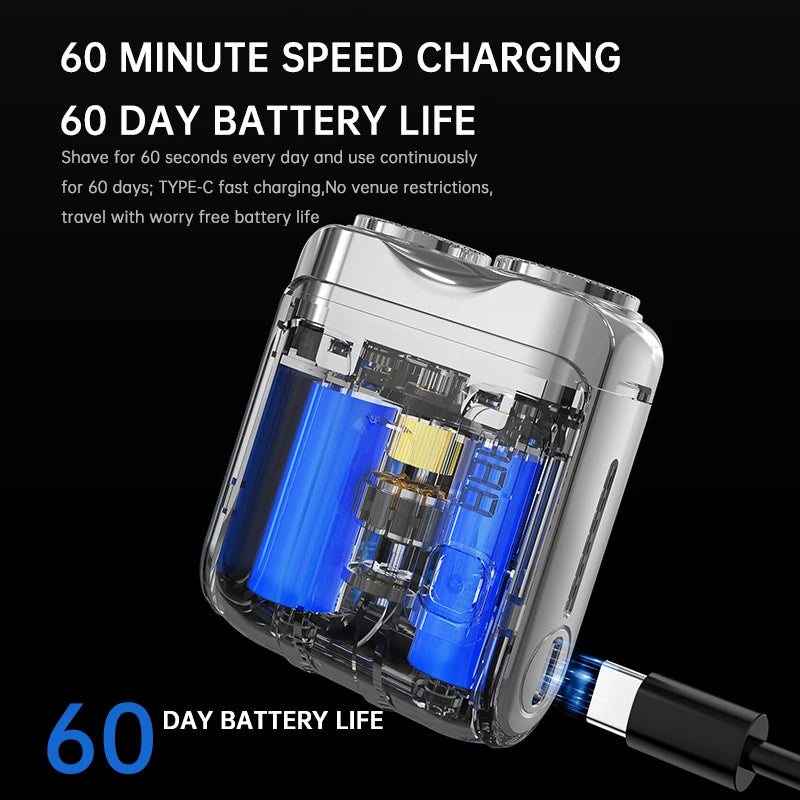 Digital Display Dual Blade Rechargeable Shaver