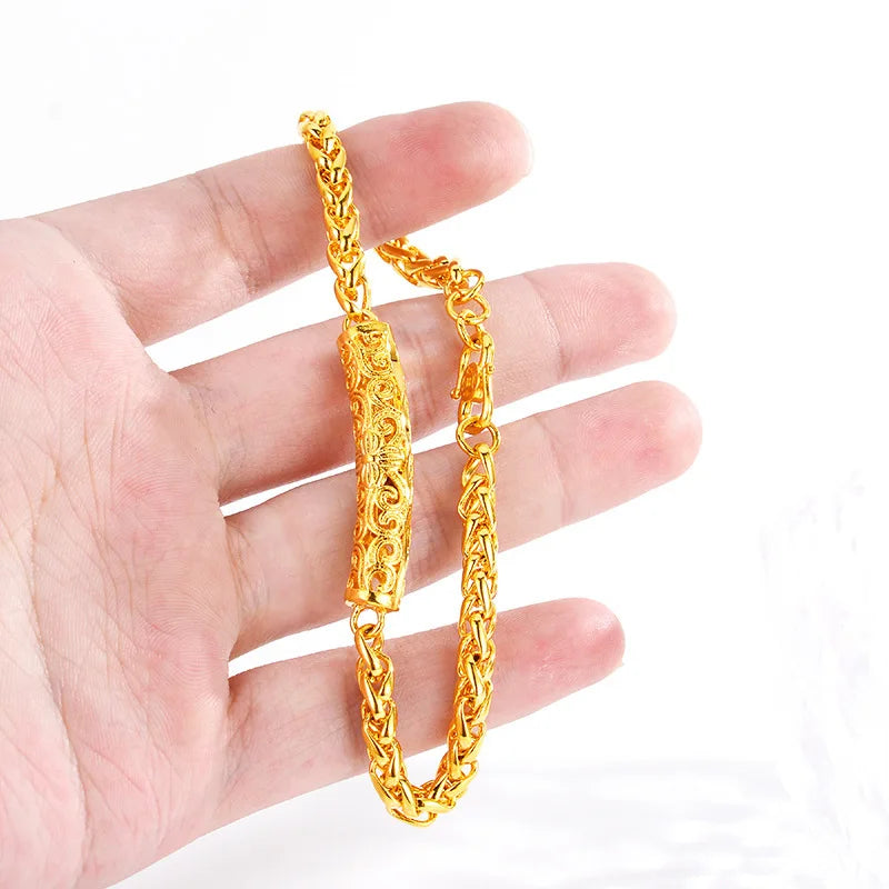 18K gold bracelet, lifelong auspicious cloud pattern