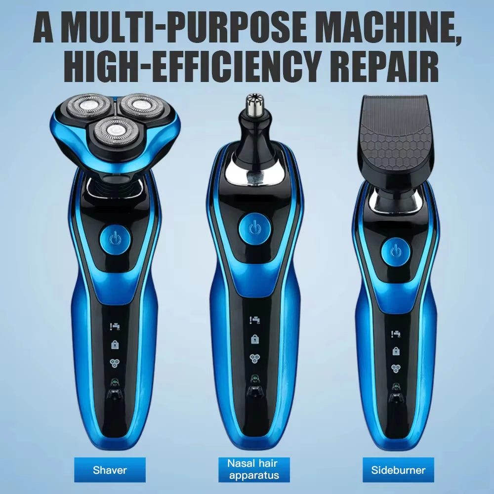 Electric multifunctional three-in-one shaver