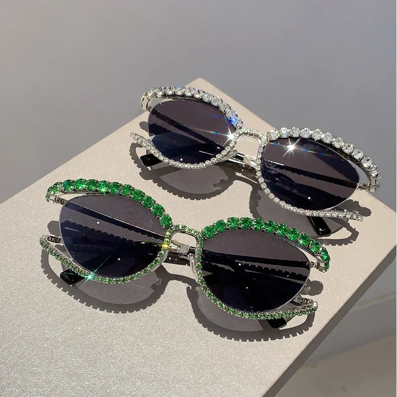 Diamond cat eye luxury bling sunglasses