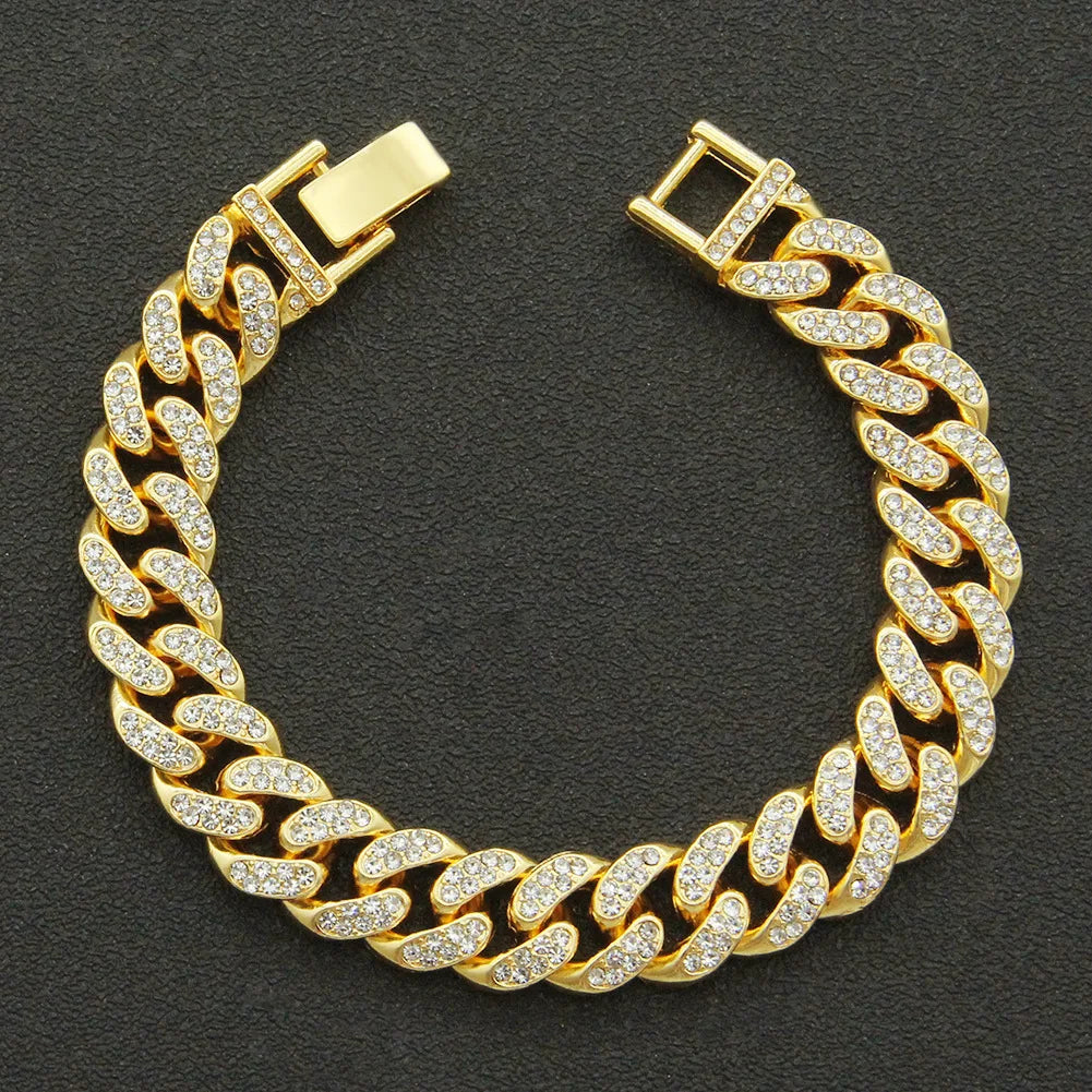 Unisex Hip Hop Rhinestones  Iced Out Cuban Link