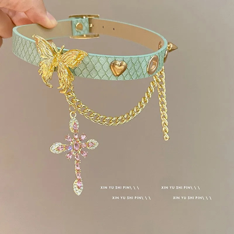 Butterfly Tassel Beaded Necklace