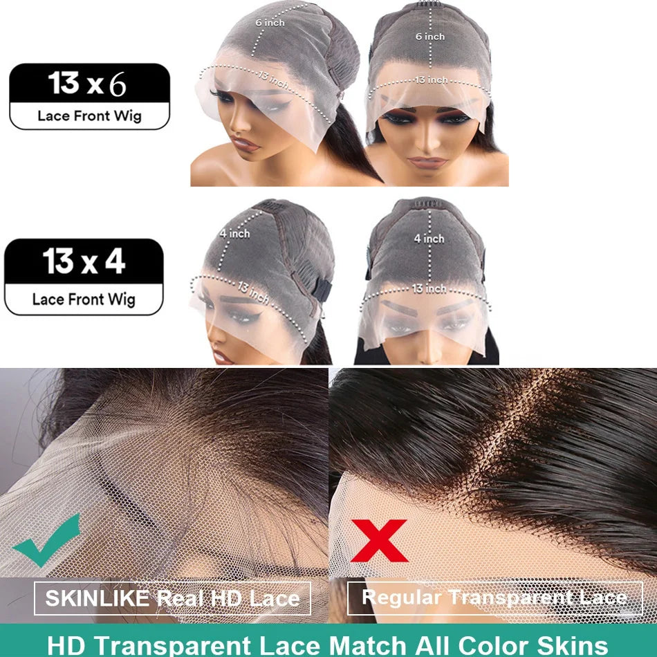 30, 40 Inch Straight Lace | 13x4 Front Wig