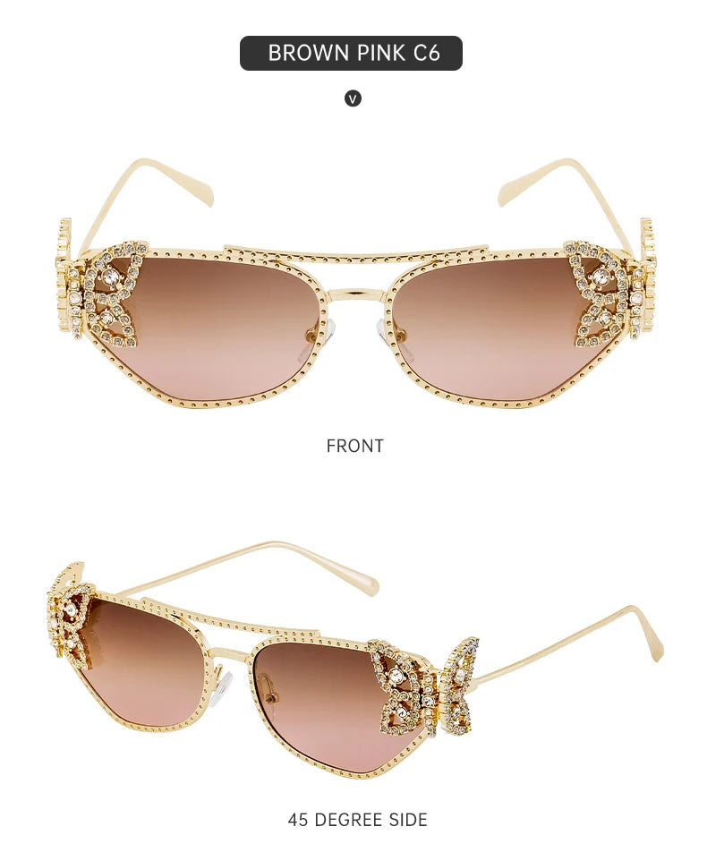 Cat Eye Rhinestone Eyewear-UV400